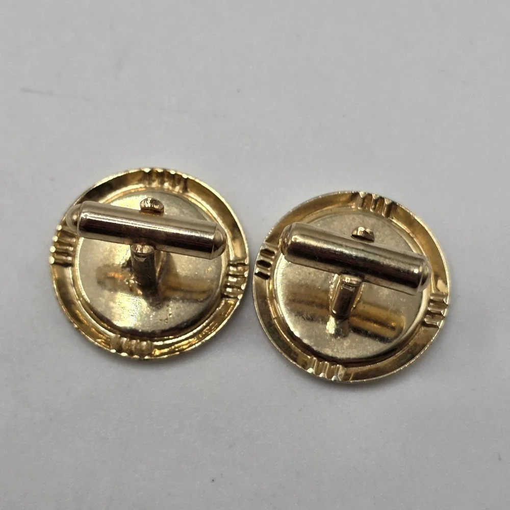 1964 Silver Dime Cufflinks Mens Gold Tone Roosevelt Coin Vintage Gift